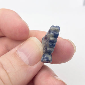 Unique Hand Carved Sodalite Dove Bird Figurine/Worry Stone | 25x14x7.5mm | Blue White - PremiumBead Alternate Image 5