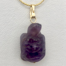 Load image into Gallery viewer, Amethyst Turtle Pendant Necklace | Semi Precious Stone Jewelry | 14k Pendant - PremiumBead Alternate Image 5
