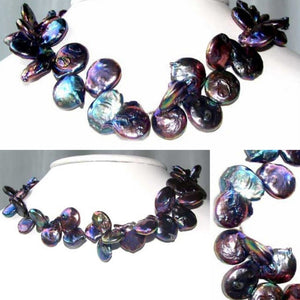 Glam 20-15mm Rainbow Peacock Freshwater Baroque Coin Pearl Strand 108503A - PremiumBead Alternate Image 3