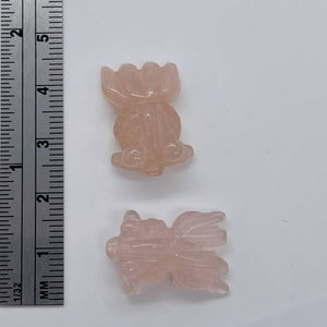 Swim Carved Rose Quartz Koi Goldfish Bead