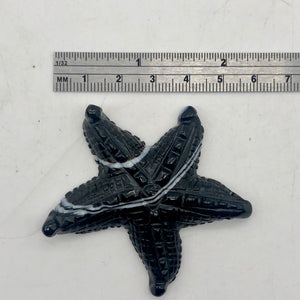 Stunning! Carved Sardonyx Starfish Pendant Bead | 60x9mm | Black/White | - PremiumBead Alternate Image 7