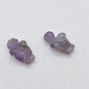 2 Hand Carved Amethyst Goddess of Willendorf Beads | 20x9x7mm | Purple - PremiumBead Alternate Image 3