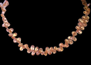 47cts Natural Imperial Topaz Faceted Bead Strand 110222