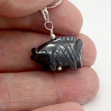 Load image into Gallery viewer, Hematite Koi Fish Pendant Necklace | Semi Precious Stone Jewelry|Silver Pendant - PremiumBead Alternate Image 2
