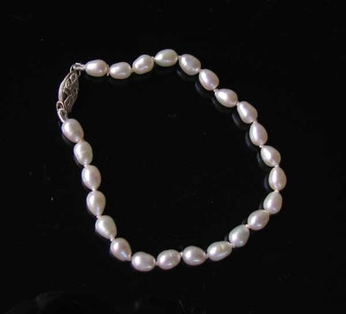 Creamy White Fresh Water Pearl & Sterling Silver 7