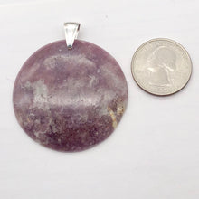 Load image into Gallery viewer, Natural Lepidolite Large Round Sterling Silver Pendant | 45mm | 2 1/16&quot; Long |
