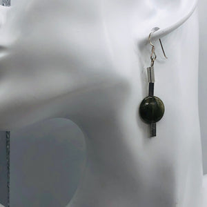 Unique Labradorite Disc and Sterling Silver Earrings 300015