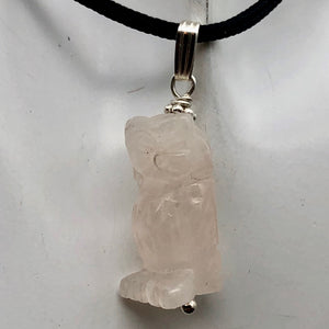 Rose Quartz Owl Pendant Necklace | Semi Precious Stone Jewelry | Sterling Silver - PremiumBead Alternate Image 4