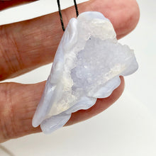 Load image into Gallery viewer, Blue Chalcedony Druzy Carved Flower Bead | 58.5 cts | 41x27mm | Blue | 1 bead | - PremiumBead Alternate Image 6
