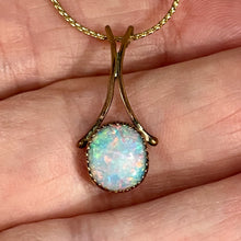 Load image into Gallery viewer, Opal 14K Gold Filled Oval Pendant | 1&quot; Long | Red/Green | 1 Pendant |
