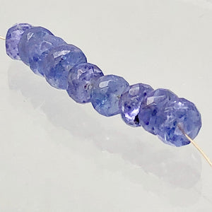 Tanzanite Faceted Roundel Beads | 5mm | Blue | 7 Bead(s)
