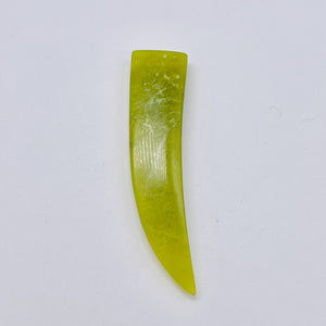 1 Chartreuse Serpentine Jade 48x13x5mm Claw Bead 8948C
