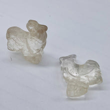 Load image into Gallery viewer, 2 Cute Carved Natural Clear Quartz Rooster Beads | 21x16x8.5mm | Clear
