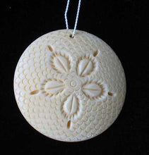 Load image into Gallery viewer, Sand Dollar Hand Carved Waterbuffalo Bone Bead 10405A | 34.5x5mm | Cream - PremiumBead Primary Image 1
