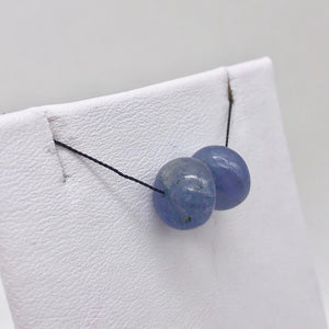 Rare Tanzanite Smooth Roundel Beads | 2 Bds | 9.5x7mm| Blue | 12 cts | 10387d - PremiumBead Alternate Image 5