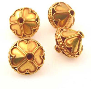 1 Designer 3.42 Grams 20K Gold 15x16mm Heart Roundel Bead 9510 - PremiumBead Primary Image 1