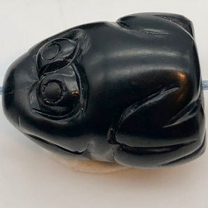 1 Frog Carved in Black Jet Pendant Bead 4129A - PremiumBead Primary Image 1
