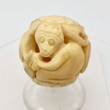 Load image into Gallery viewer, Cracked Chinese Zodiac Year of the Monkey Bone Bead| 30mm| Cream| Round| 1 Bead| - PremiumBead Alternate Image 8
