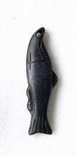 Load image into Gallery viewer, Spawning Chinook Salmon Carved Black Untreated Jade 16mm Pendant Bead | 39x12x6mm | Matte Black - PremiumBead Alternate Image 3
