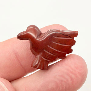 2 Hand Carved Brecciated Jasper Dove Bird Beads | 25.5x19x5.5mm | Red - PremiumBead Alternate Image 2