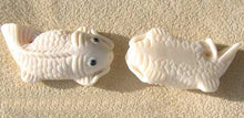 Load image into Gallery viewer, Swim Carved Koi Fish Carp Waterbuffalo Bone Bead 004116A | 33x19x9mm | Bone - PremiumBead Primary Image 1
