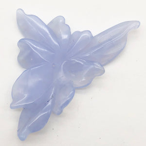 38.2cts Exquisitely Hand Carved Blue Chalcedony Flower Pendant Bead - PremiumBead Alternate Image 4