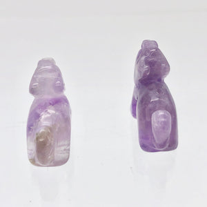 Howling 2 Carved Amethyst Standing Wolf / Coyote Beads | 22x16x8mm | Purple - PremiumBead Alternate Image 10