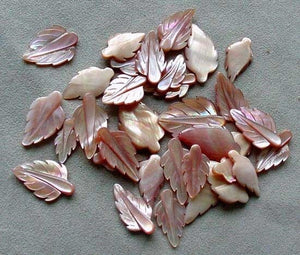 2 Velvety Pink Mussel Shell Leaf Pendant Beads 4326B - PremiumBead Alternate Image 2