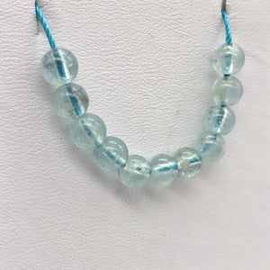 11 Natural Aquamarine Round Beads | 5.5mm | 11 Beads | Blue | 6655A - PremiumBead Alternate Image 6