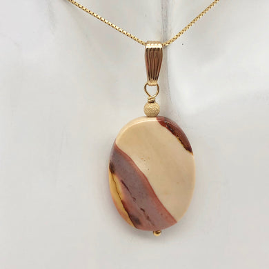 Sherbet Mookaite 30x20mm Oval 14k Gold Filled Pendant, 2 inches 506765A - PremiumBead Primary Image 1