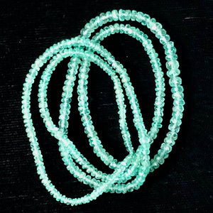 Emerald Graduated Faceted 17" Strand Rondell | 2-3 mm | Green | 300 Beads |