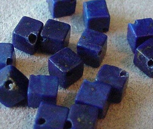 Wow Indigo Blue Lapis Diagonal Drill Cube Bead Strand 104317 - PremiumBead Alternate Image 3