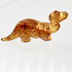 Natural Untreated Amber Hand Carved Diplodocus Dinosaur | 45x27x10mm | Figurine