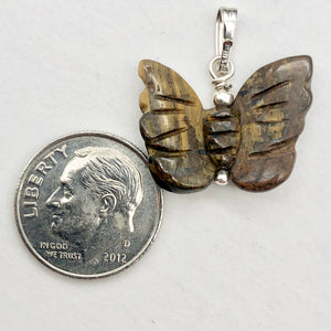 Tiger Eye Butterfly Pendant Necklace|Semi Precious Stone Jewelry|Silver Pendant - PremiumBead Alternate Image 8