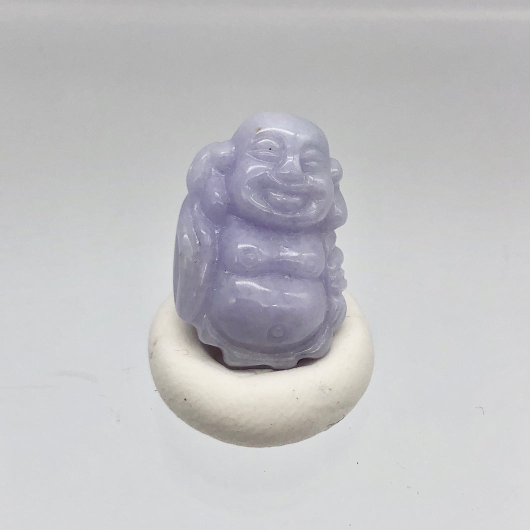 26.9cts Hand Carved Buddha Lavender Jade Pendant Bead | 21x14.5x10mm | Lavender - PremiumBead Primary Image 1