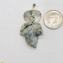 Load image into Gallery viewer, Jasper Sterling Silver Leaf | 2 1/2&quot; Long | Gray/Black | 1 Pendant
