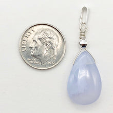 Load image into Gallery viewer, Blue Chalcedony Designer Sterling Silver Pendant | 20x13x5mm | 1 1/2&quot; Long |
