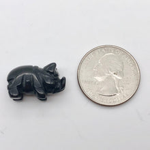 Load image into Gallery viewer, Oink 2 Carved Obsidian Pig Beads | 21x13x9.5mm | Black - PremiumBead Alternate Image 9
