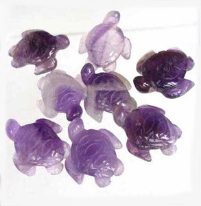 Majestic 2 Carved Amethyst Sea Turtle Beads | 23.5x18.5x7.5mm | Purple - PremiumBead Alternate Image 2