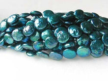 Load image into Gallery viewer, Shimmering Teal Waves 5 (5) Freshwater Coin Pearls 7252 - PremiumBead Primary Image 1
