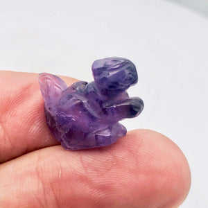Charming Carved Amethyst Squirrel Figurine | 22x15x10mm | Purple - PremiumBead Alternate Image 2