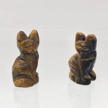 Load image into Gallery viewer, Adorable! 2 Tiger&#39;s Eye Sitting Carved Cat Beads | 21x12x10mm | Golden Brown - PremiumBead Primary Image 1
