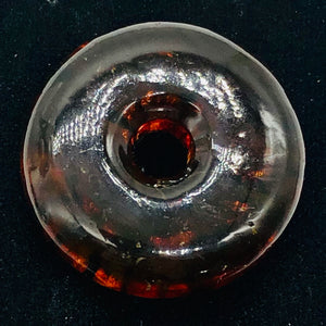 Amber 7mm Center Hole Donut Pendant Bead | 2 1/4x7/8" | Red | 1 each |
