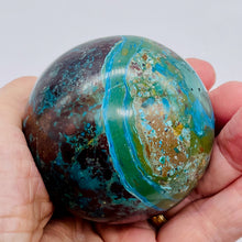 Load image into Gallery viewer, Chrysocolla Cuprite Scry Crystal Round Sphere | 65mm | Blue/Copper | 1 Sphere |
