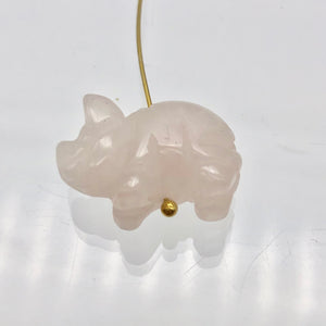 Oink 2 Carved Rose Quartz Pig Beads | 21x13x9.5mm | Pink - PremiumBead Alternate Image 8