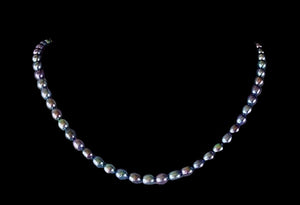 Perfect 6.5x5.5-6x5mm Peacock Oval FW Pearl Strand 104509