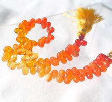 Load image into Gallery viewer, 45.5cts Untreated 7-5mm Mexican Fire Opal 9 inch Briolette Bead Strand 108760 - PremiumBead Alternate Image 3
