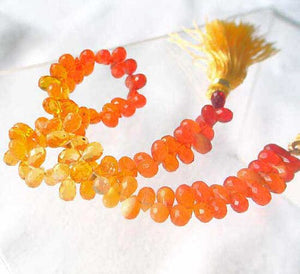 45.5cts Untreated 7-5mm Mexican Fire Opal 9 inch Briolette Bead Strand 108760 - PremiumBead Alternate Image 3