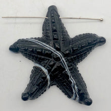 Load image into Gallery viewer, Stunning! Carved Sardonyx Starfish Pendant Bead | 60x9mm | Black/White | - PremiumBead Primary Image 1
