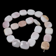 Load image into Gallery viewer, 4 Pink Conch Shell 17x15x3mm Rounded Rectangle Beads 9833
